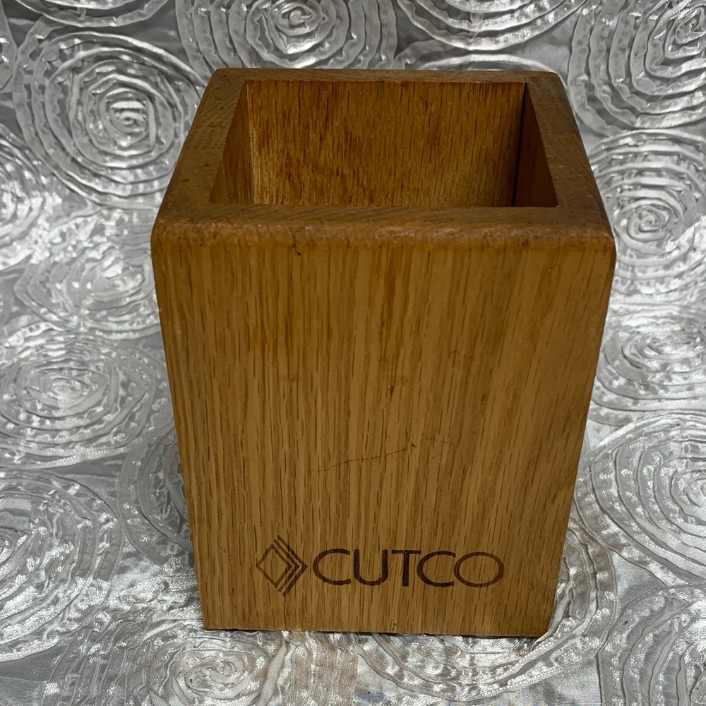 Cutco Oak Wood Utensil Organizer